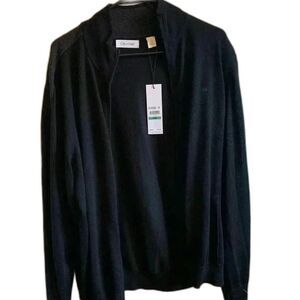 NWT Calvin Klein Black Full Zip Sweater